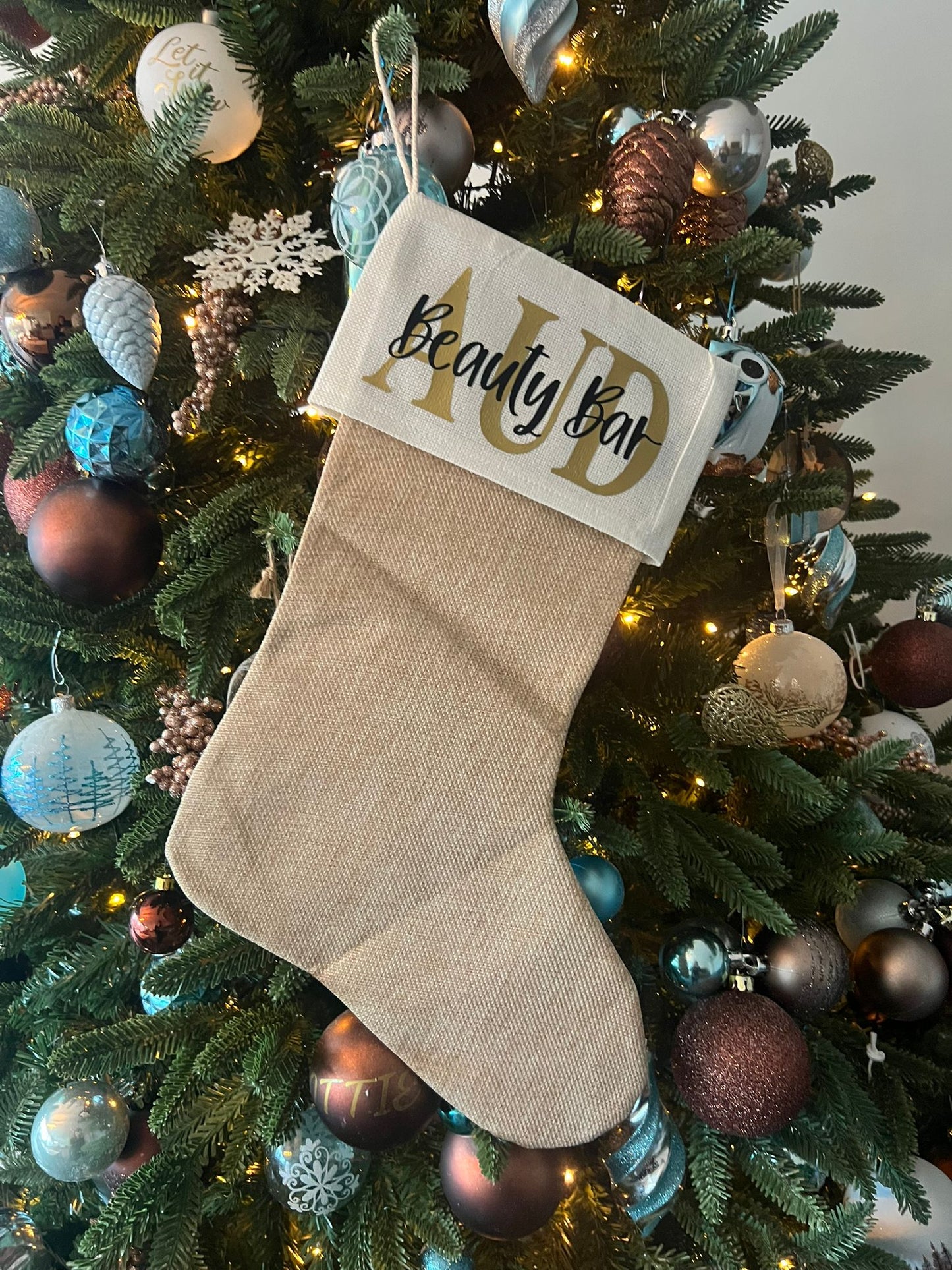 Kerstsok met dubbel naam